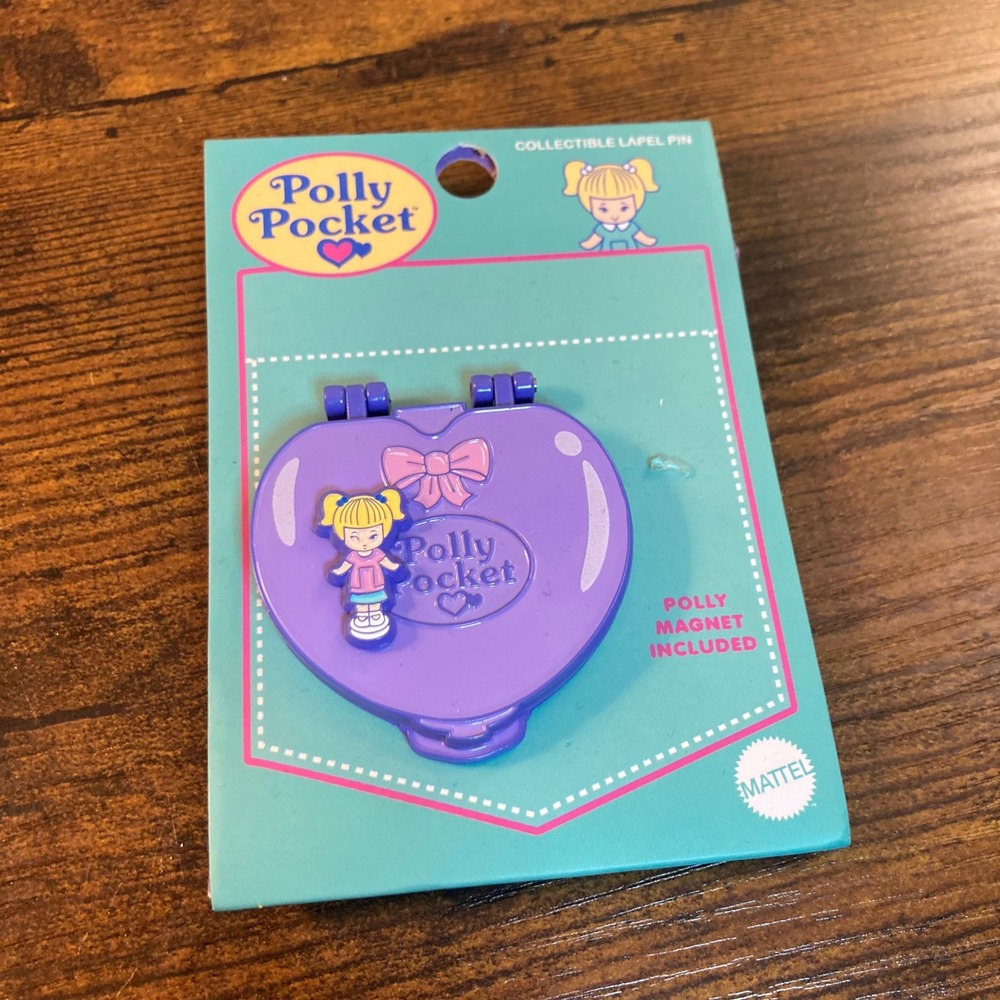 Polly Pocket Purple Heart Compact Enamel Pin Little Shop of Pins Mattel Magnet